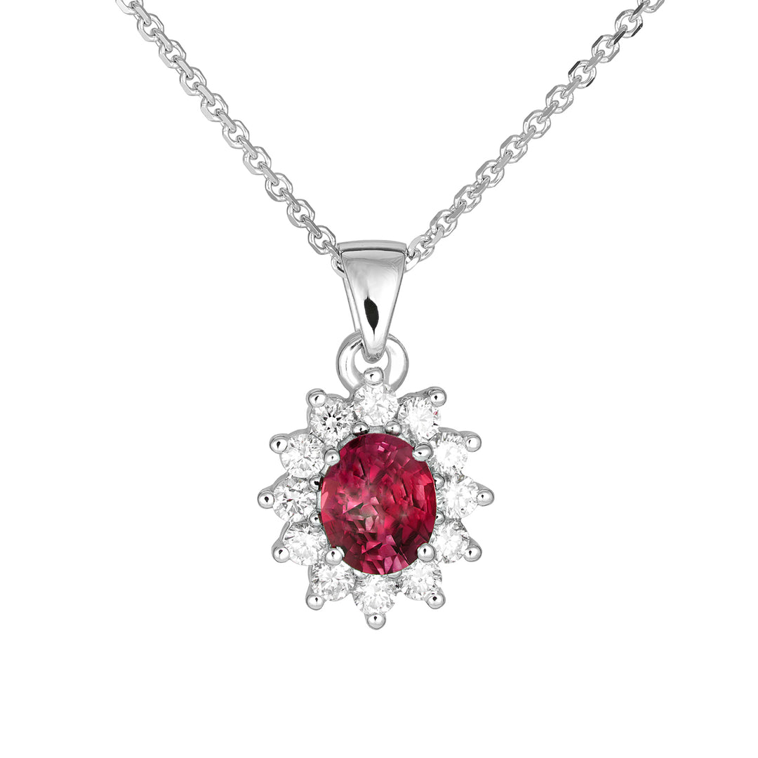 Golay-Halskette mit 5x4 ovalem Rubinanhänger und Diamanten PCL021WDIRU-22258110058