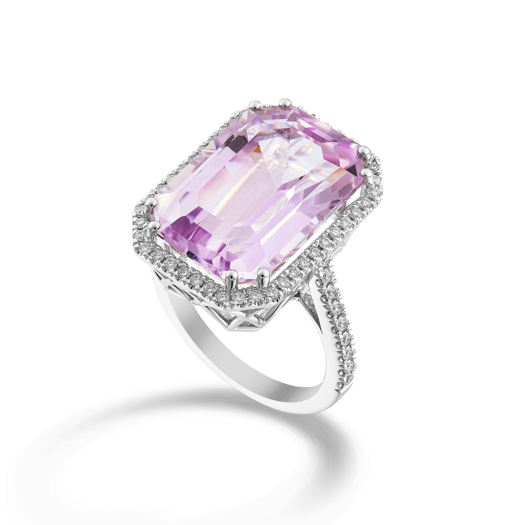 World Diamond Group-Ring mit Kunzit-Kontur 17 x 13 Okt. und Schaft inkl. APU492DKZ1713-24176110012