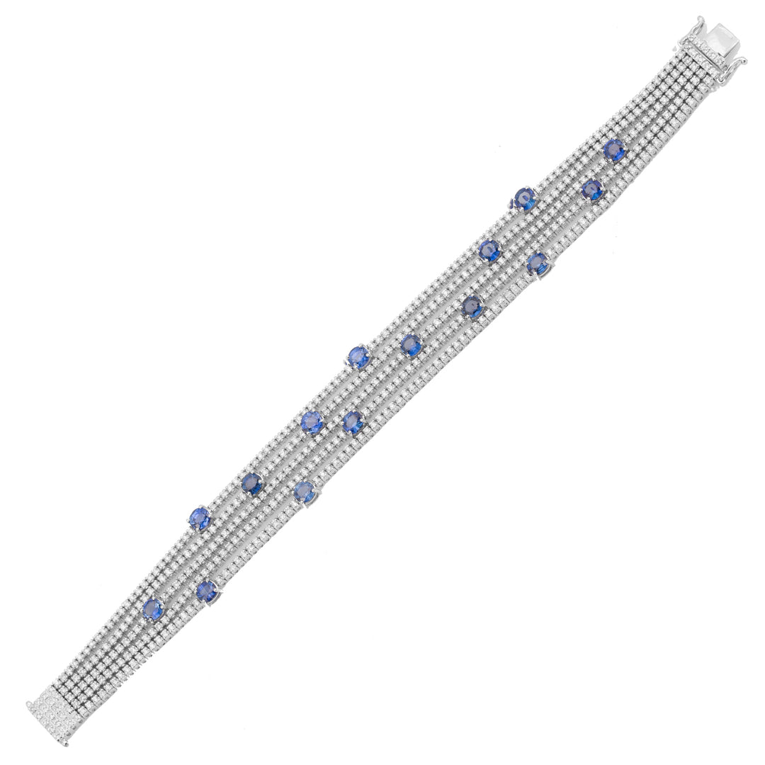 Golay armband 5 rader fyrkantig tennis vit diam med sp BRDM118E5-21020110003