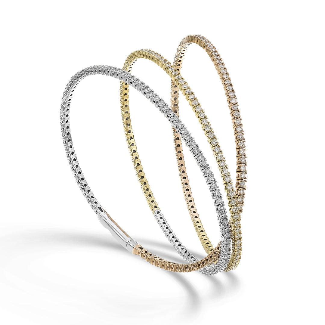 Golay br 18k tennis flex 3 varv diam. 4,66 ct gult/rosa/vitt guld 16,5 cm GBFLEX004DIO7