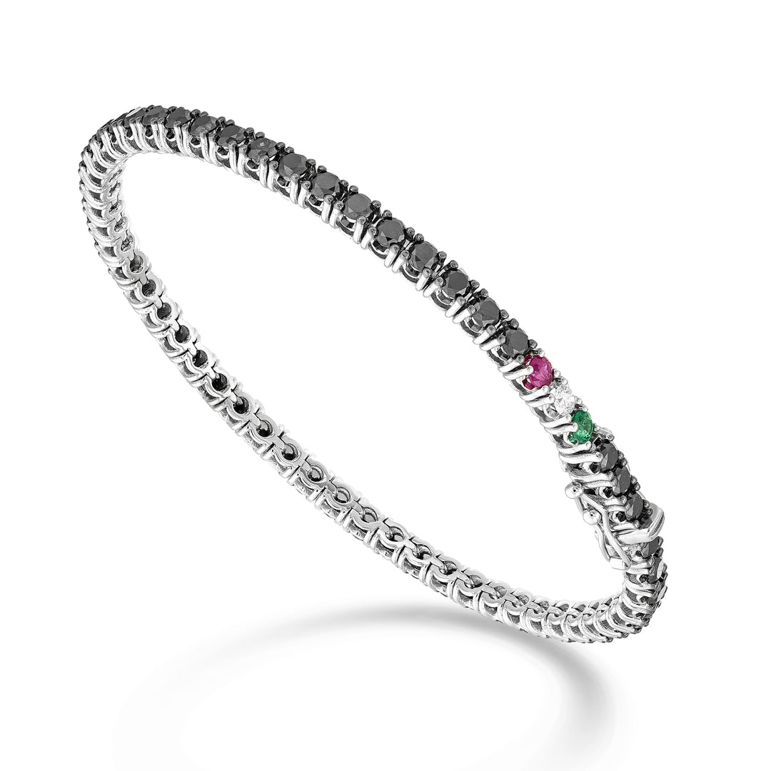 Golay italiensk tråd tennisarmband diam svart 5,85 ct BTF538BKIT010-175-24283110065