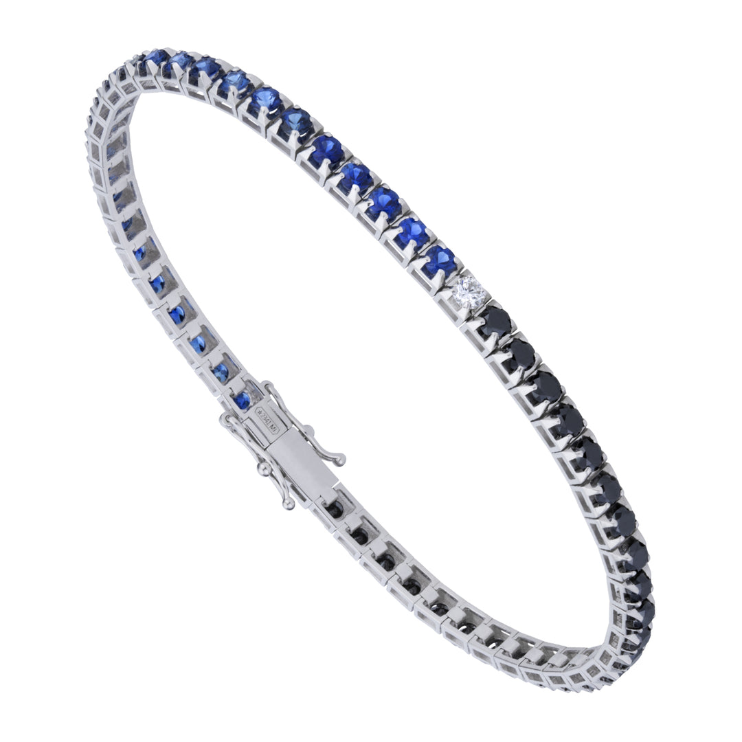 Golay svart och safir tennisarmband med vit fläck BTQ060DBKZB20-20069110021