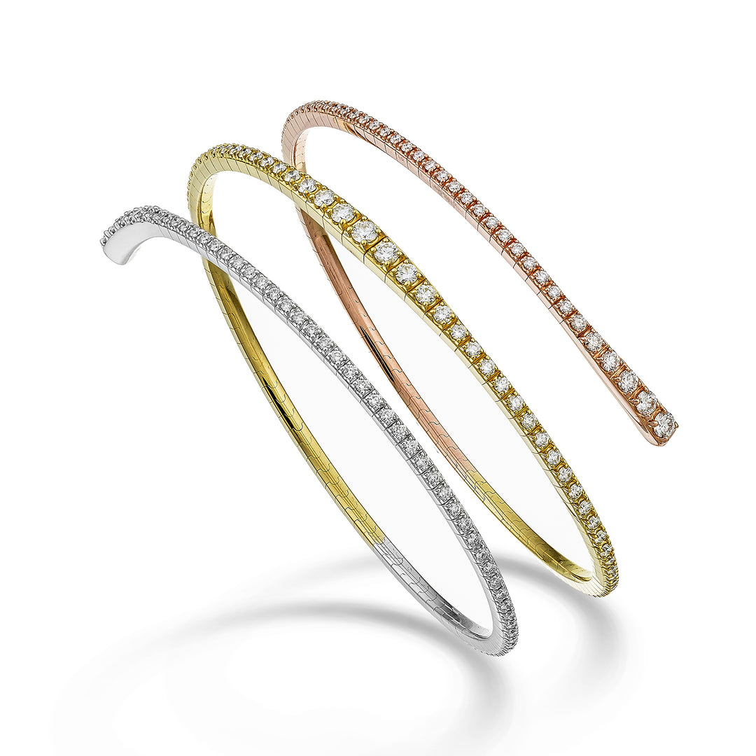 Golay br 18k tennis flex diam. ct. 3.10 vitt/rosa/gult guld 17 cm graderad GBFLEX007DIO7