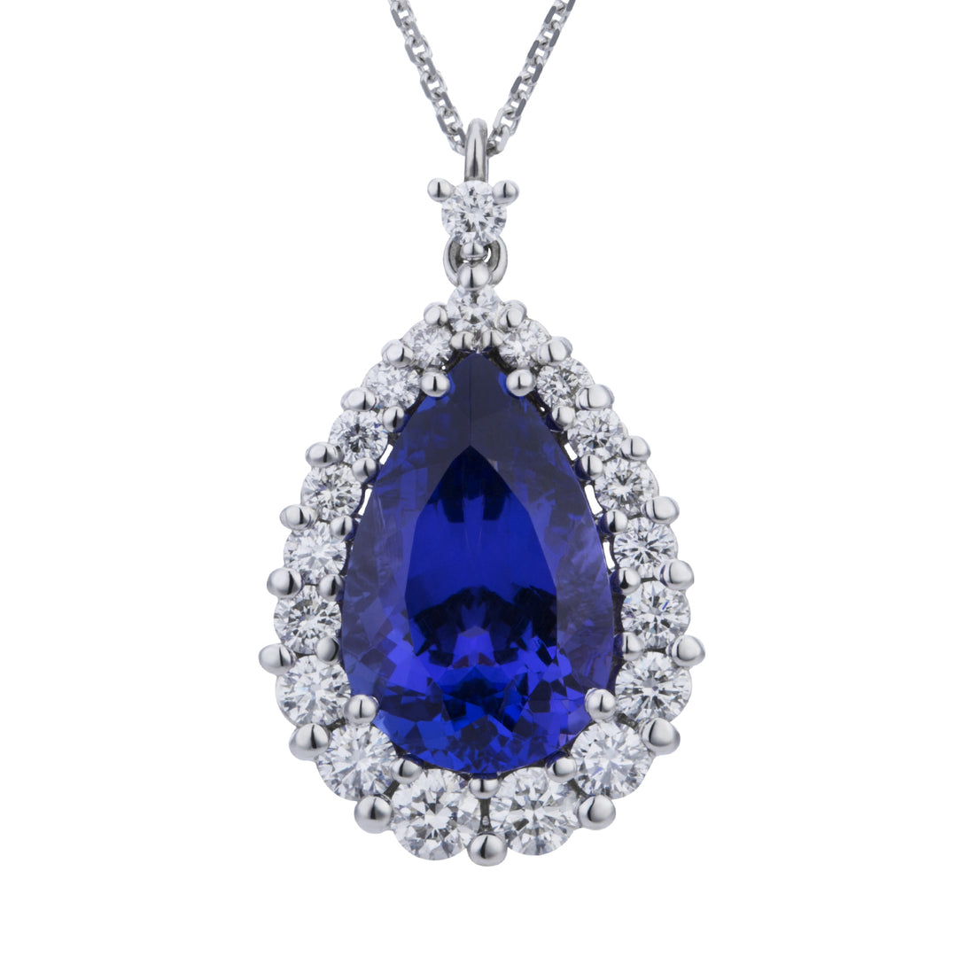 Golay tanzanite halskæde drop 12x9 skalar kontur PCLC064DITZ2-21134110022