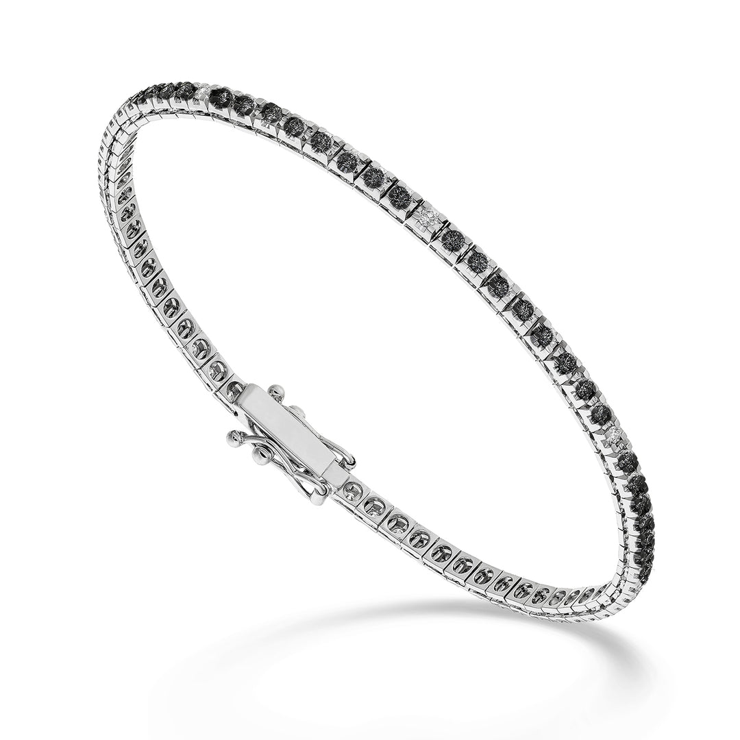 Nihama br tennis 18k svart spinell 1,90 ct diamanter 0,16 ct 17,5 cm - 80 inställningar NBTQ220SBKDIO4