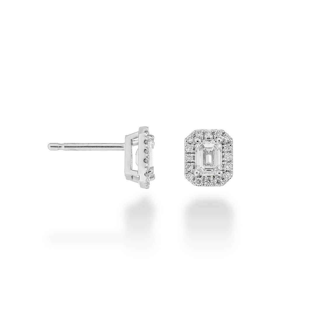 Golay earrings size central emerald 0.40 ct and diam OCLCEM001D40-22329110015