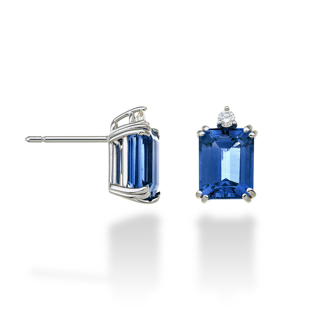 Mikiko oder 18k achteckiger Londoner Blautopas 7x9 ct.5,30 Durchm. ct.0,08 MOCL090DITPBL4O4