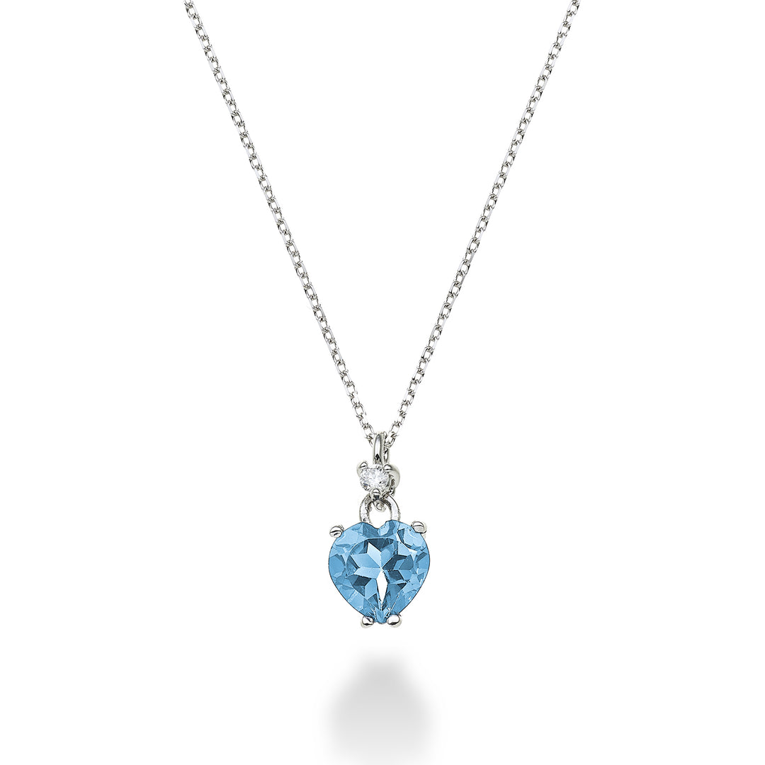 Mikiko cl 18k blå topas hjerte 6x6 ct.1,00 diam. ct.0,02 MPCL198DITPAZ66O4