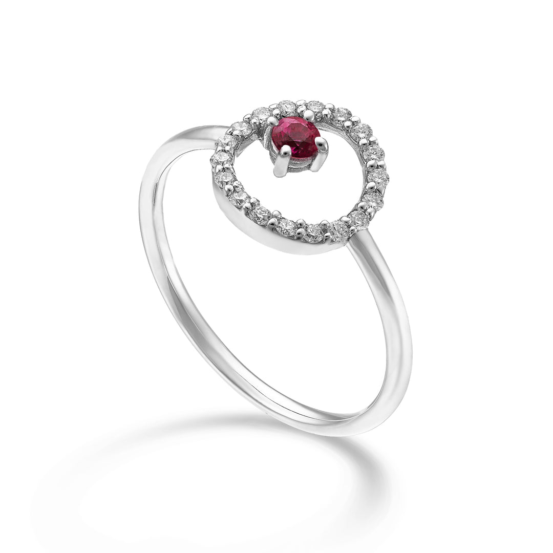 World Diamond Group an 18k "round" ruby ​​n. 0.11 ct diam. ct.0.14 GA5184O4RBN025