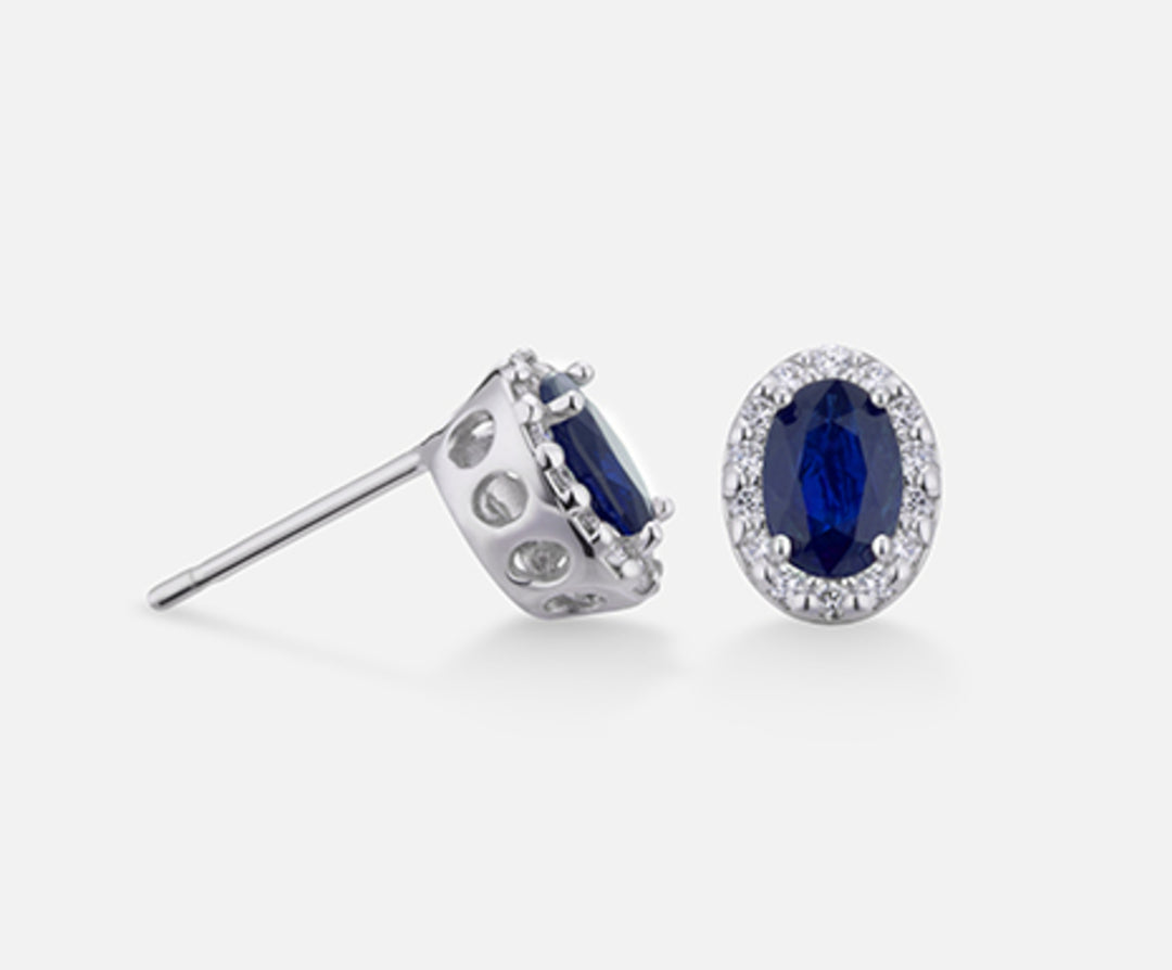 Mikiko oder 18 Karat ovaler Saphir, 6 x 4 ct. 0,80 dia ct. 0,18 MO5038O4ZFD