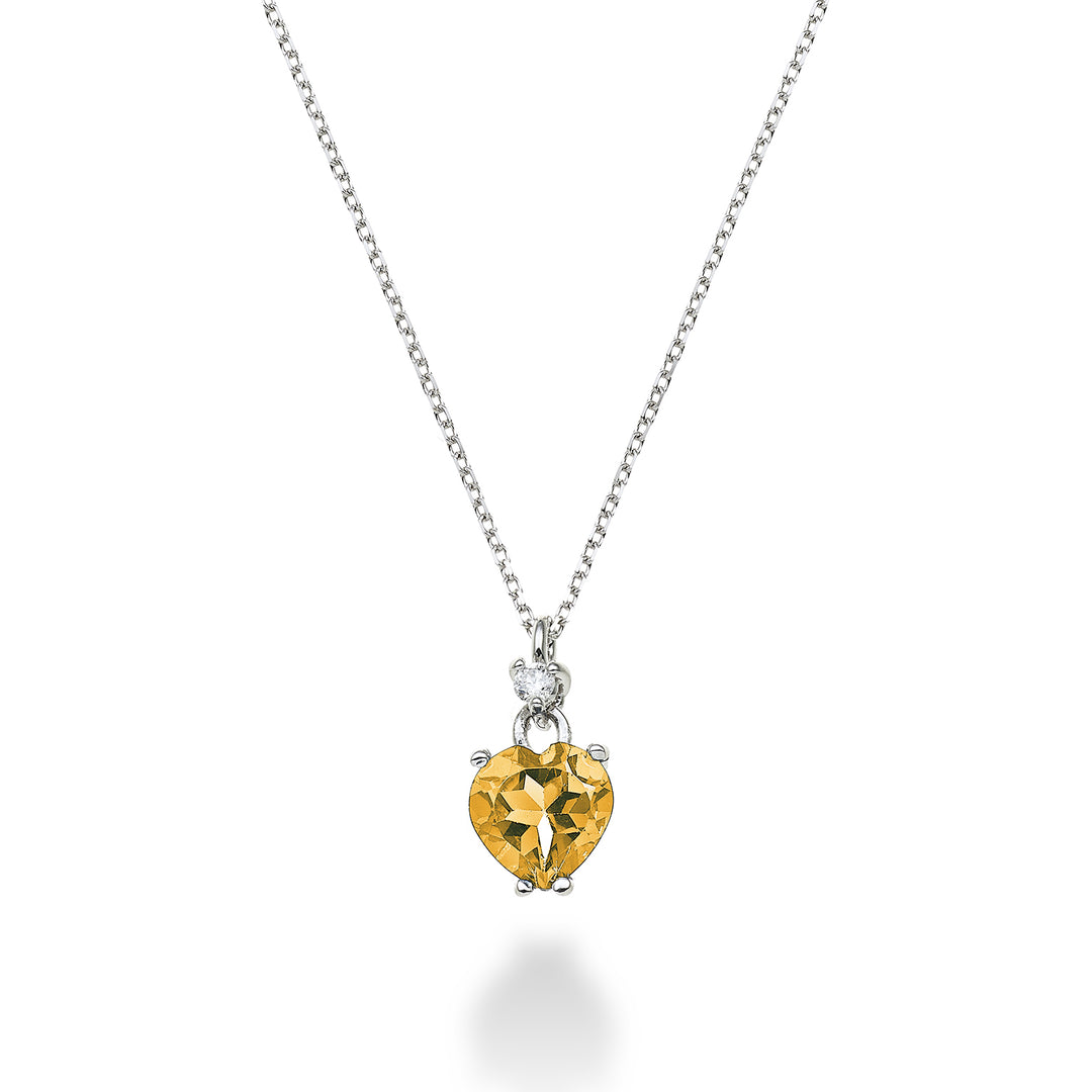 Mikiko cl 18k citrin hjerte 6x6 ct.0,60 diam. ct.0,02 MPCL198DICITR66O4