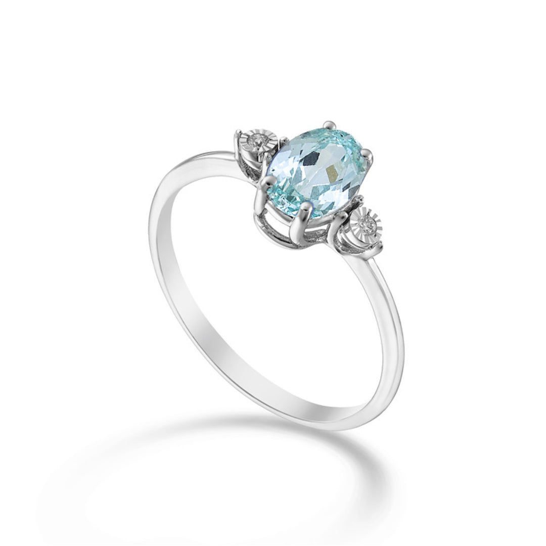 Mikiko en 18k oval paraiba turmalin 7x5 og sidediamanter MA5213O4PAR