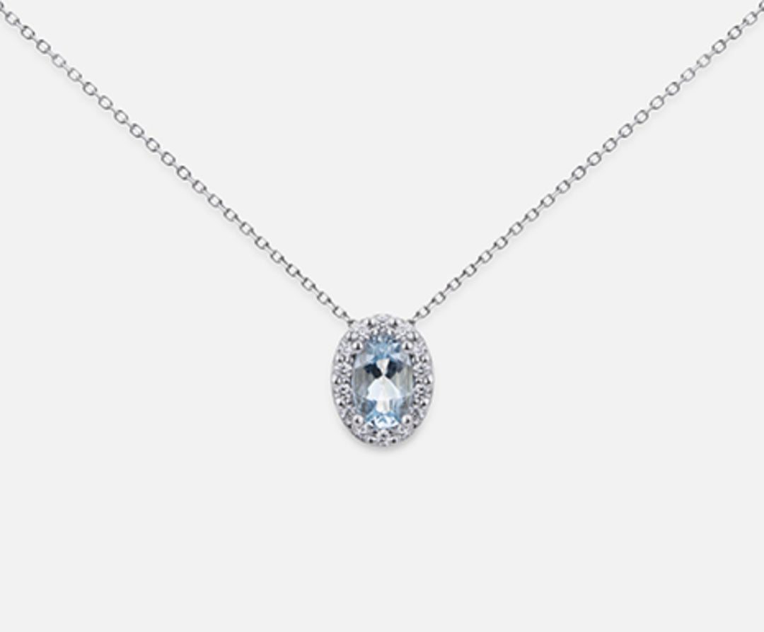 Nihama cl 18k oval akvamarin 6x4 ct.0.30 dia ct.0.09 ND5059O4AM