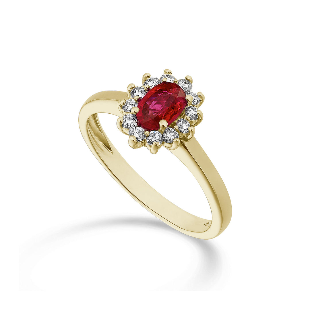 Mikiko an 18k oval ruby ​​6x4 yellow gold ct. 0.40 diam. ct.0.23 MA5093O1RBC