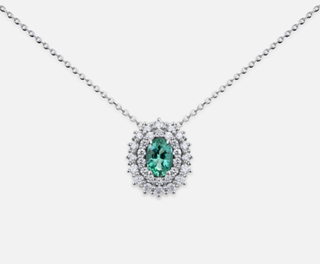 Mikiko cl 18k Smaragd n. oval 6x4 ct.0,35 dia ct.0,37 MD5060O4SMN035