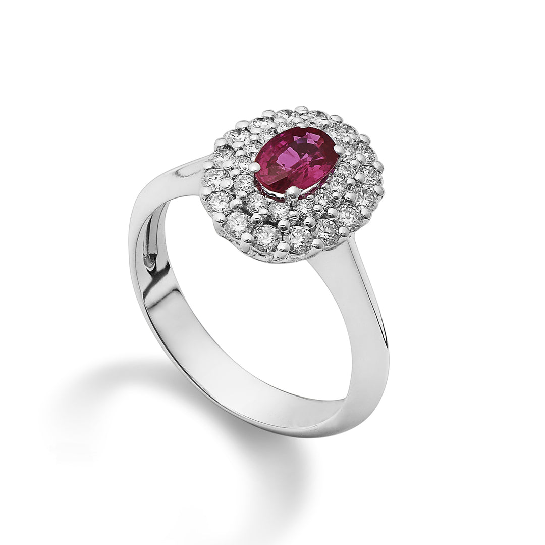 Golay-Ring mit 6x4 ovalem Rubin und doppelter Kontur ACLC128DIRU64-22123110083
