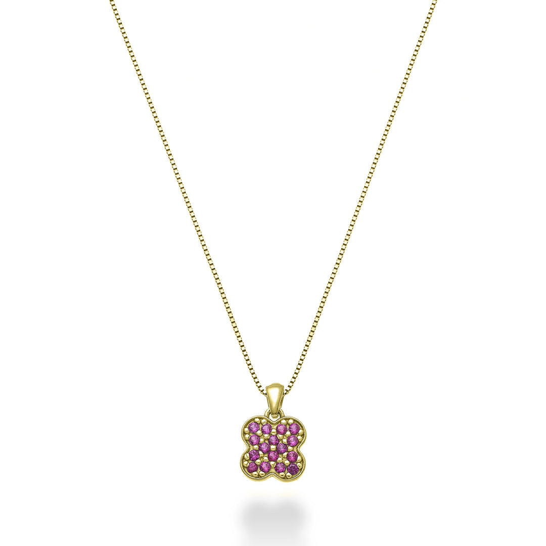 Mikiko cl 18k vierblättriger Kleeblatt-Rubin 0,10 ct Gelbgold MD5163O1RBR