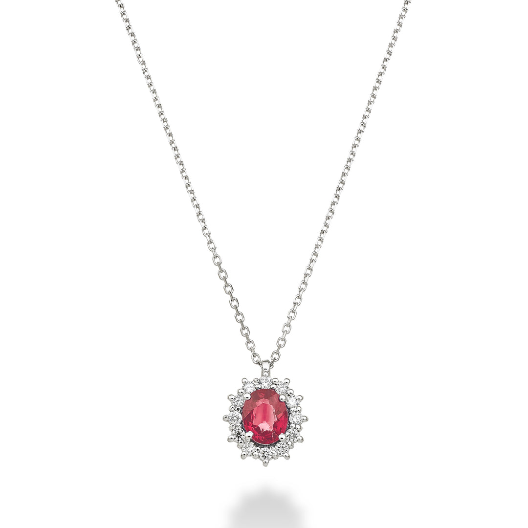 Nihama cl 18k ruby ​​n. oval 5x4 ct.0,40 diam. 0,10 ct ND5126O4RBN