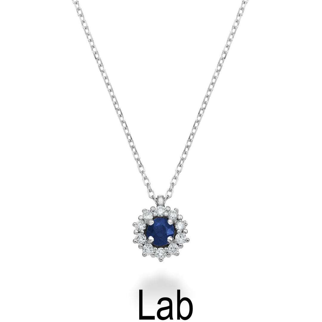 Nihama cl 18k Saphir Lab ct.0,12 Durchm. 0,07 ct Größe 2 ND5085O4ZFL012