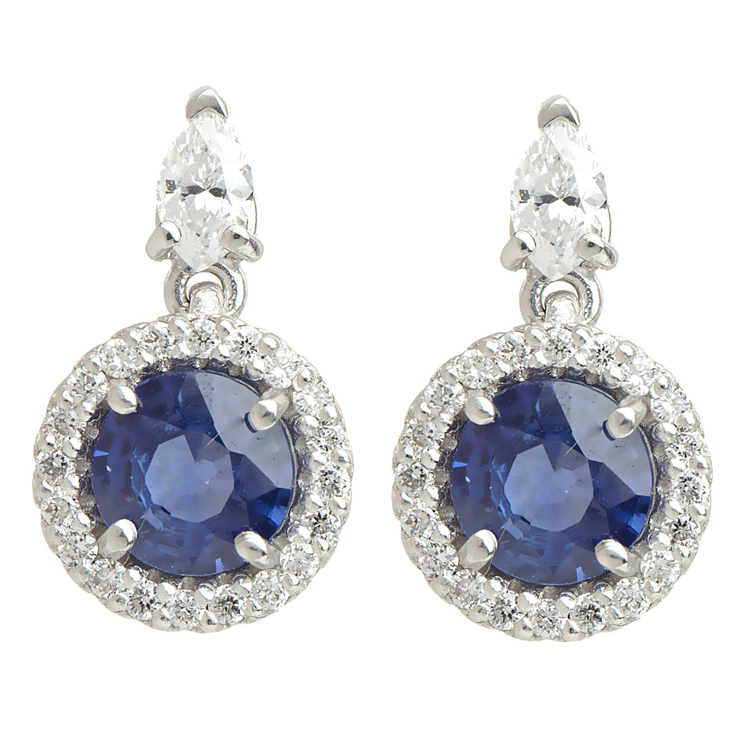 Golay-Diamantohrring mit rundem Saphir ORB100BS-13255110029