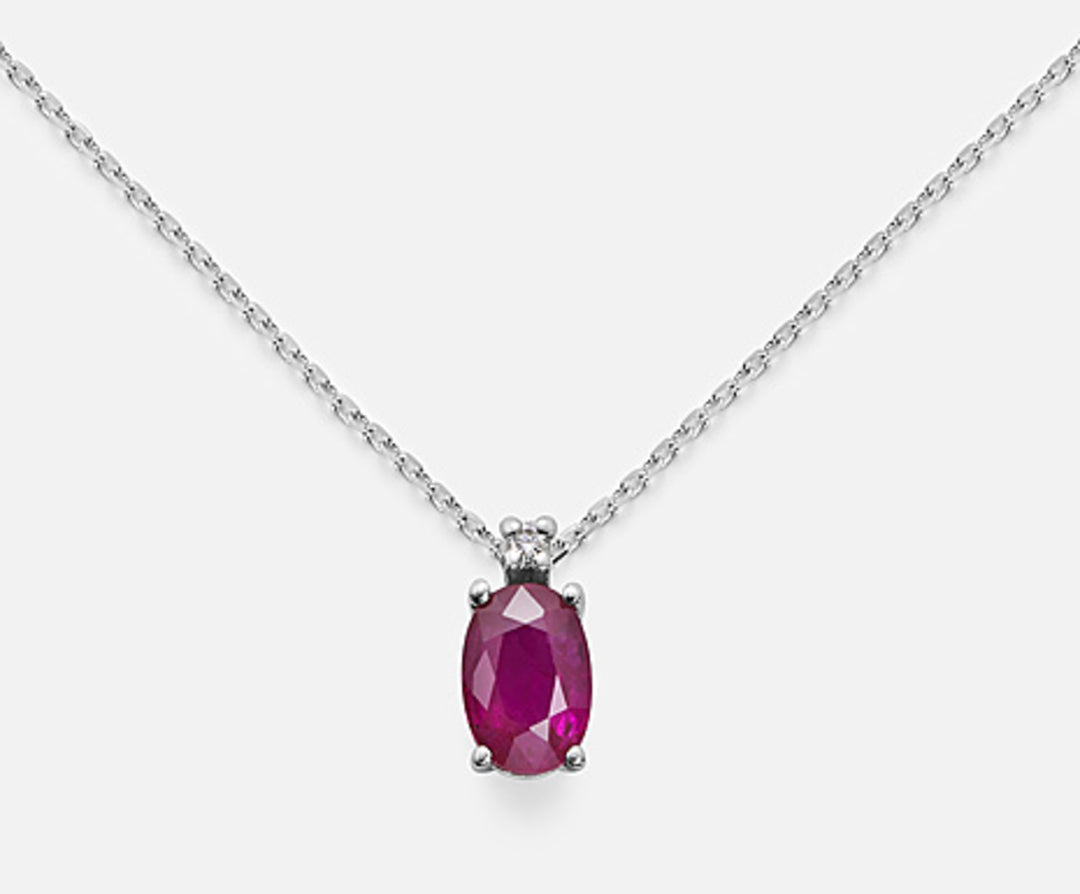 Nihama cl 9k ruby ​​n. oval 6x4 ct.0,57 diam. ct.0,01 ND5034R4RBN057