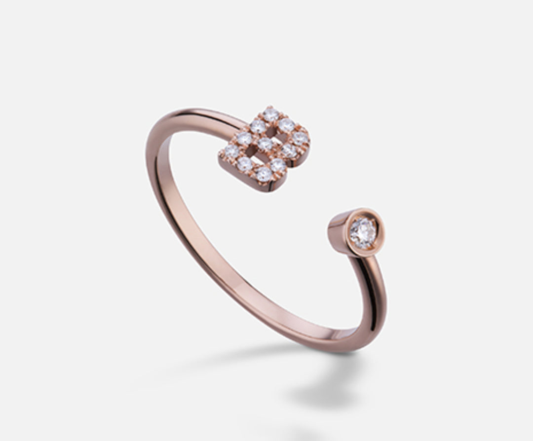 Golay an 9k letter b small rose gold diam. ct.0.09 GAFBD1R3