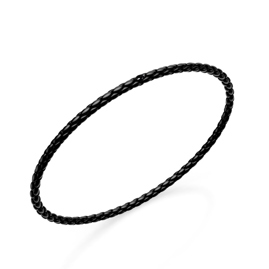 Golay armband i svart titan, med fiskbenslänk och element med två svarta marquise diamanter 18,5 cm GBR039E1BKNE-185