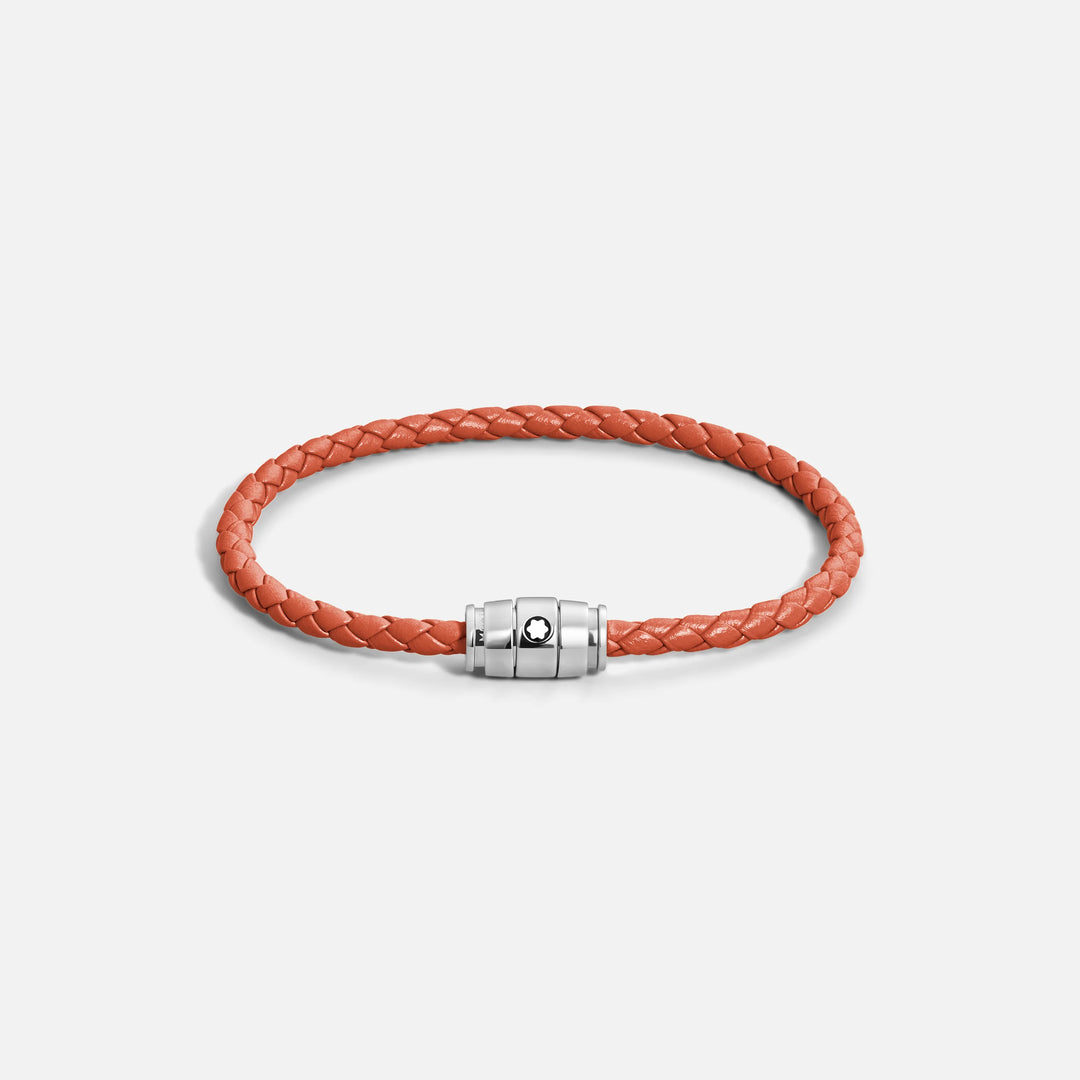 Montblanc 3-ring stål och Meisterstück Cayenne läderarmband storlek M 13429163