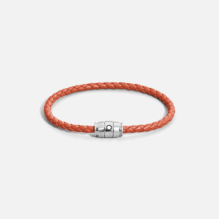 Montblanc 3-ring stål och Meisterstück Cayenne läderarmband storlek M 13429163