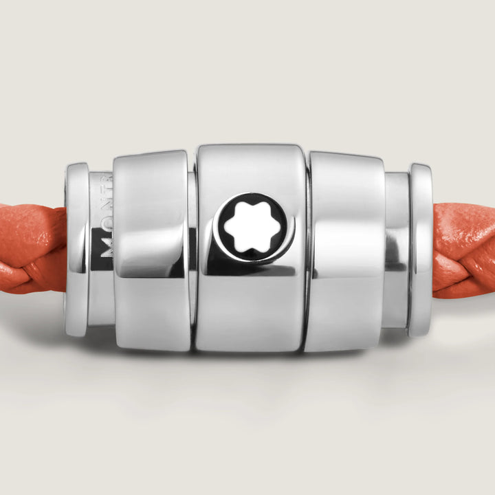 Montblanc 3-ring stål och Meisterstück Cayenne läderarmband storlek S 13429160