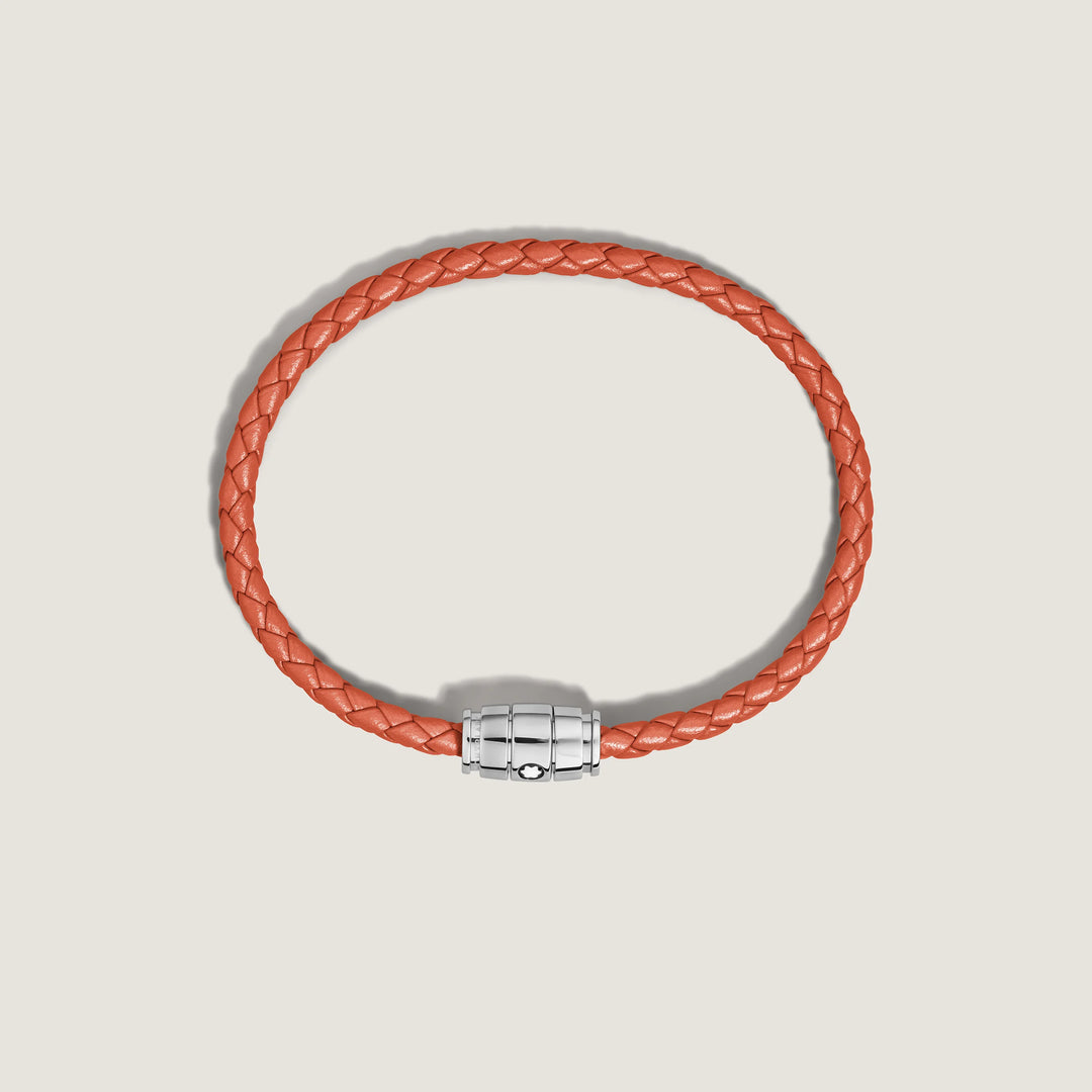Montblanc 3-ring stål och Meisterstück Cayenne läderarmband storlek S 13429160