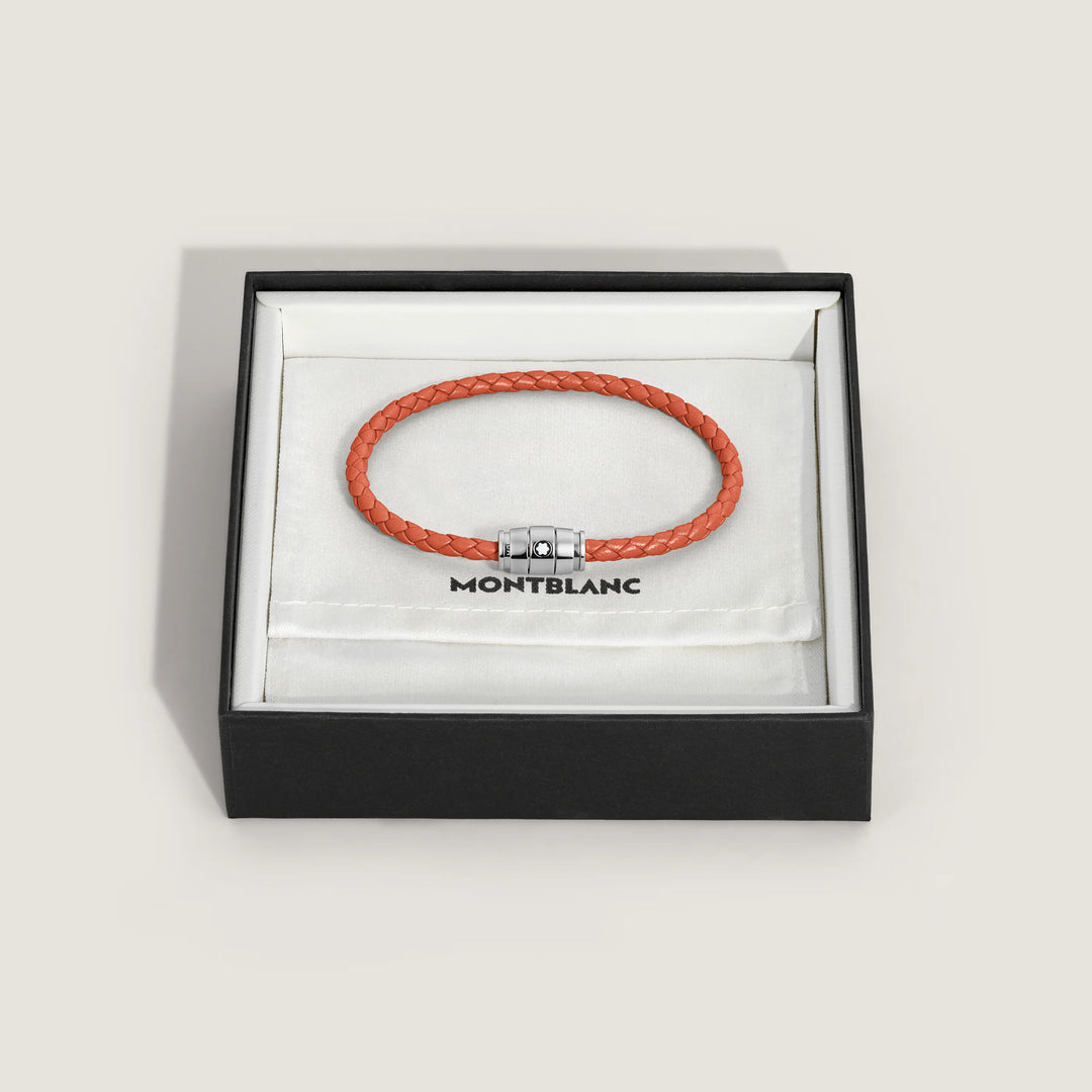 Montblanc 3-ring stål och Meisterstück Cayenne läderarmband storlek S 13429160