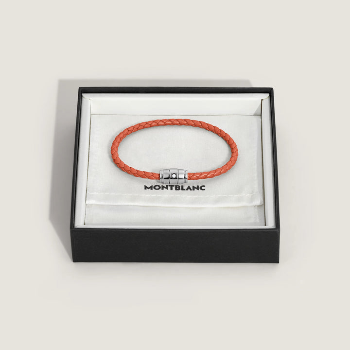 Montblanc 3-ring stål och Meisterstück Cayenne läderarmband storlek S 13429160