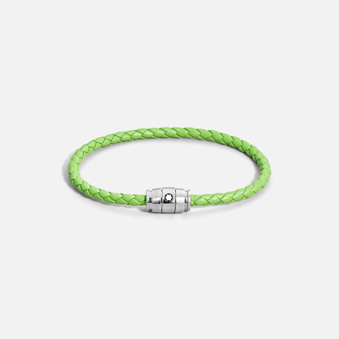 Montblanc 3-ring stål och Meisterstück Lime läderarmband storlek M 13429263