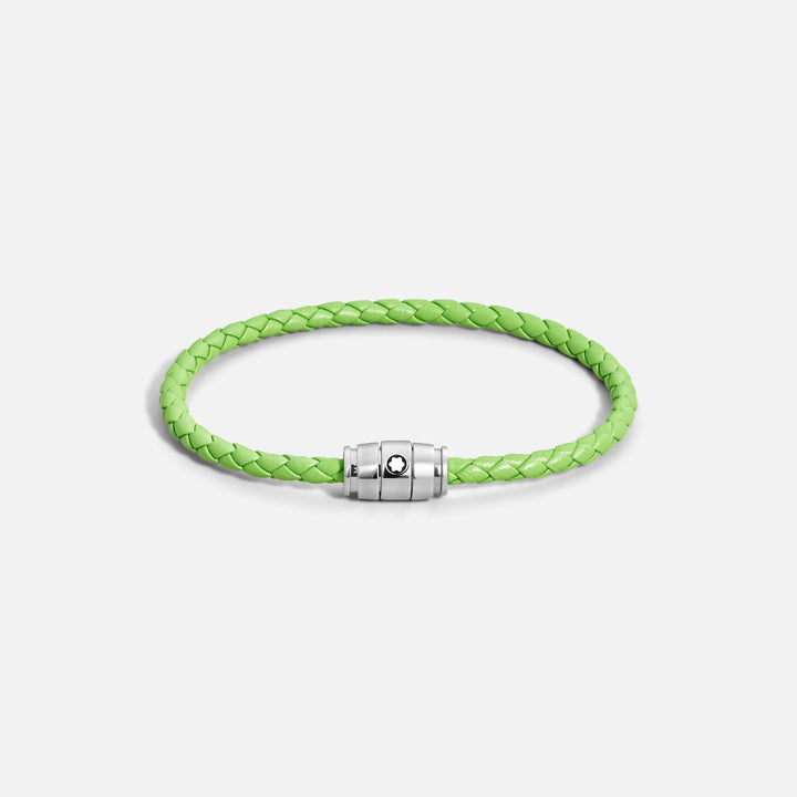 Montblanc 3-ring stål och Meisterstück Lime läderarmband storlek M 13429263