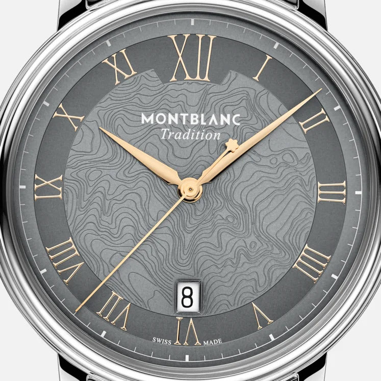 Montblanc tradition Automatisk dato 40 mm ur Automatisk grå stål 132433