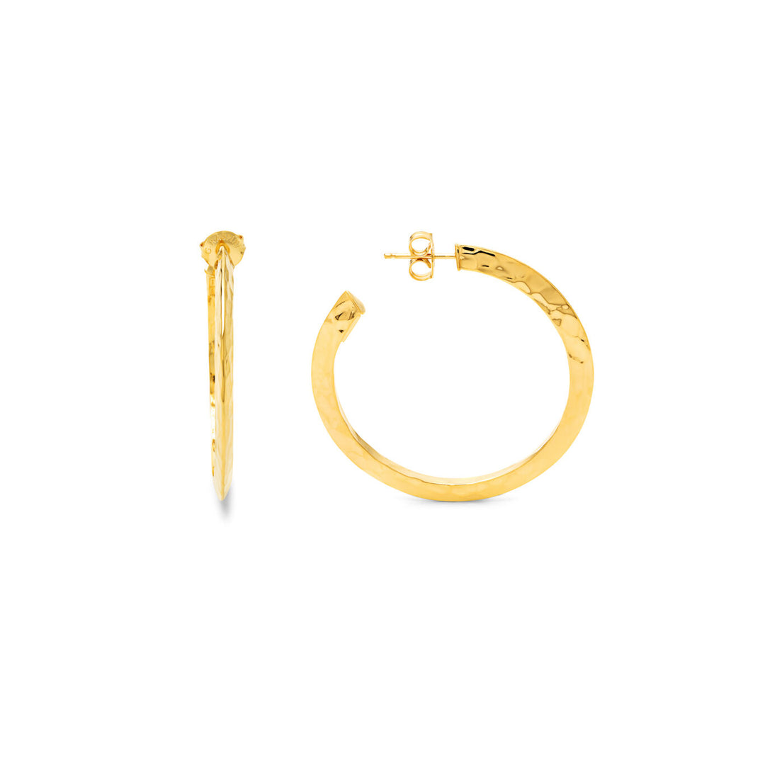 Giovanni Raspini large Blade Light hoop örhängen i 925 silver med PVD gulguld finish 12105