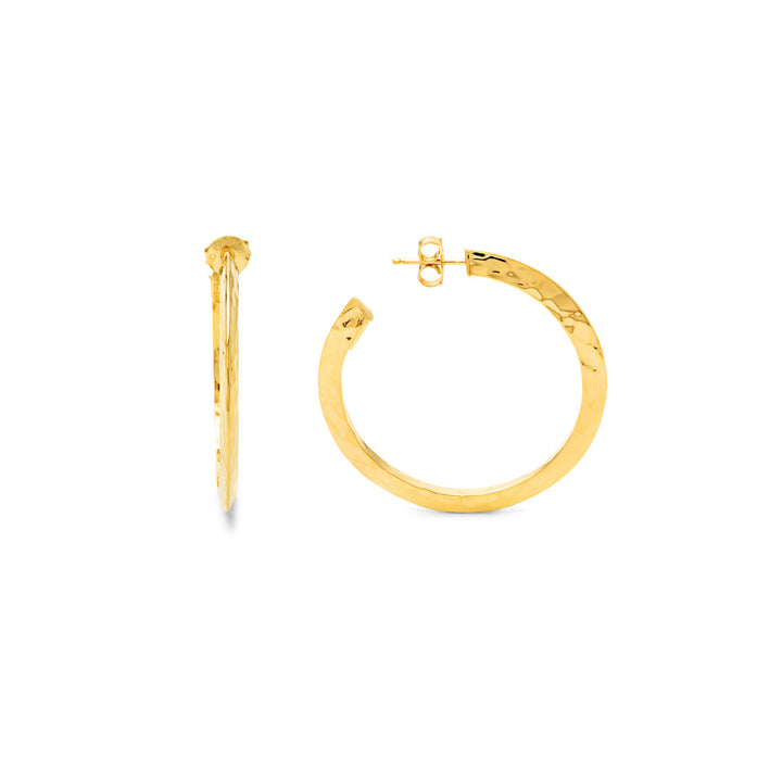 Giovanni Raspini large Blade Light hoop örhängen i 925 silver med PVD gulguld finish 12105