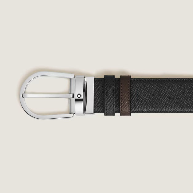 Montblanc vendbart bælte 35 mm hestesko læder Sartorial 222145