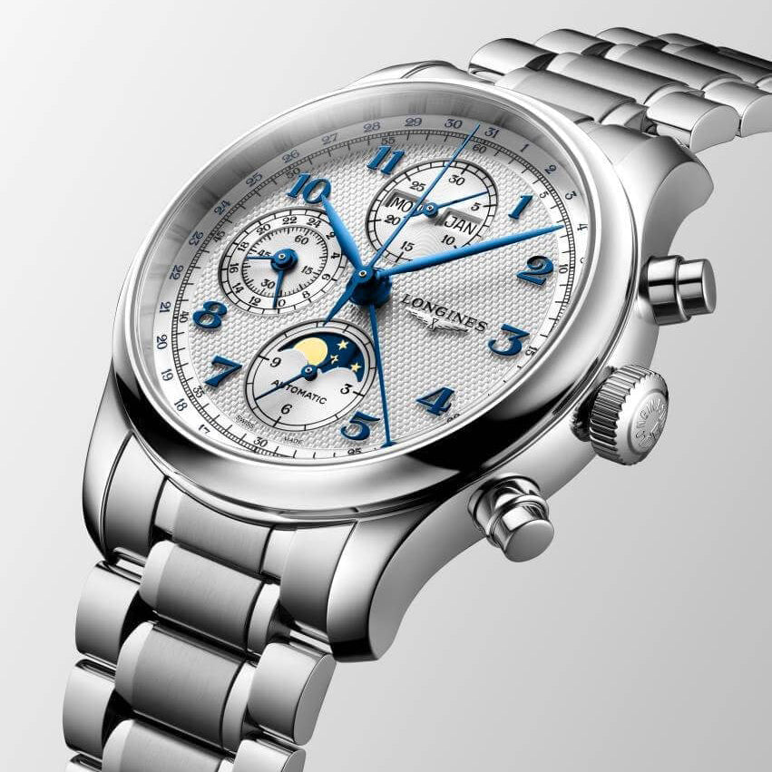 Longines ur Master Collection Chrono Moonphase 41mm sølv automatisk stål L2.962.4.73.6