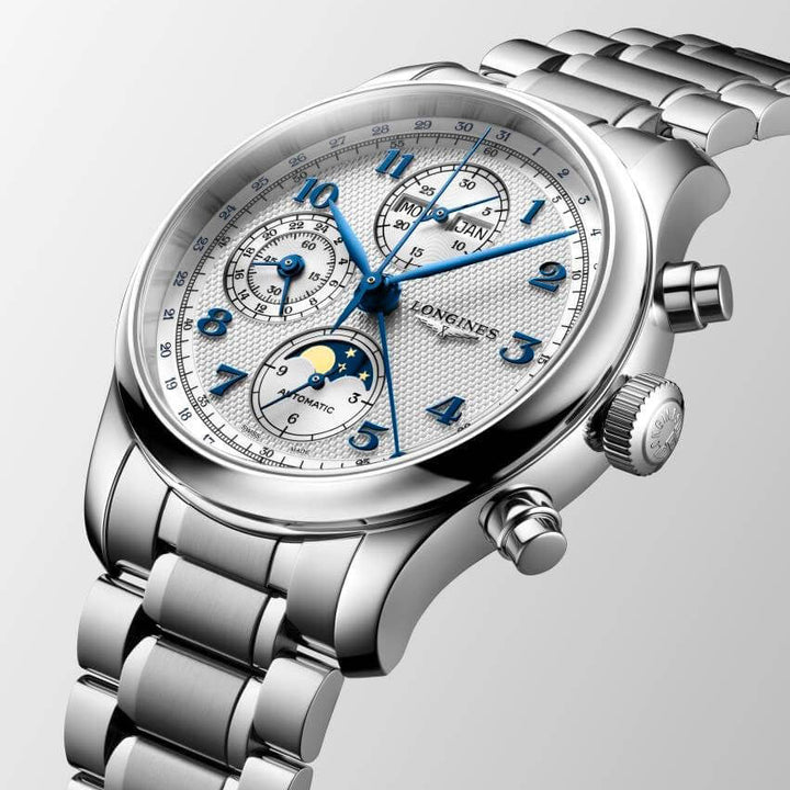 Longines ur Master Collection Chrono Moonphase 41mm sølv automatisk stål L2.962.4.73.6