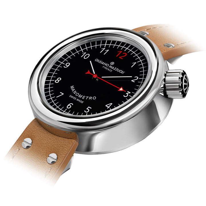 Giuliano Mazzuoli Manometeruhr 45 mm, schwarzer Automatikstahl, MRP02N