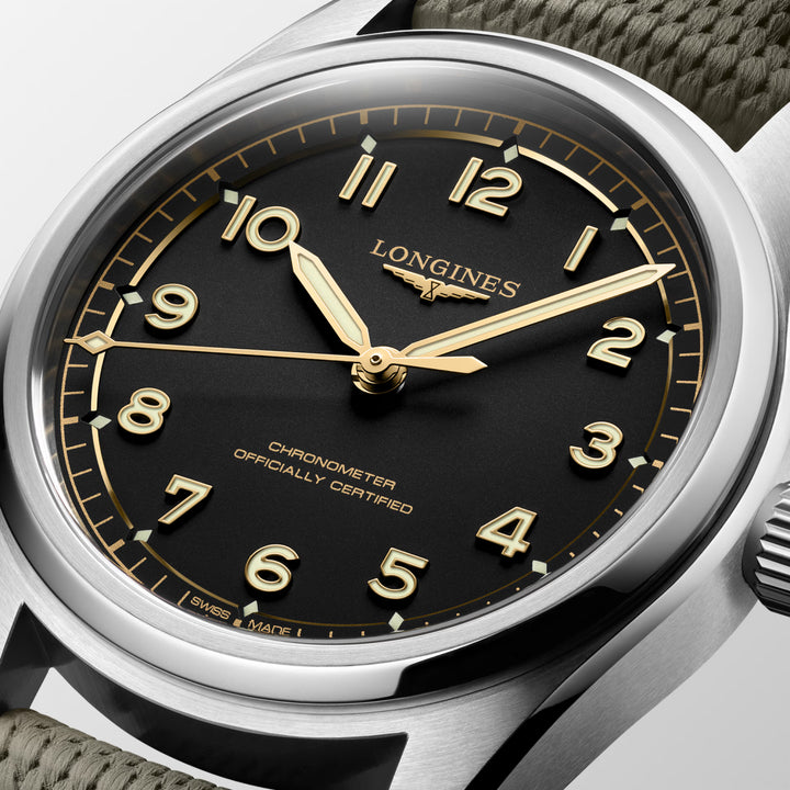 Longines Spirit Pilot 39mm black automatic steel watch L3.809.4.53.9