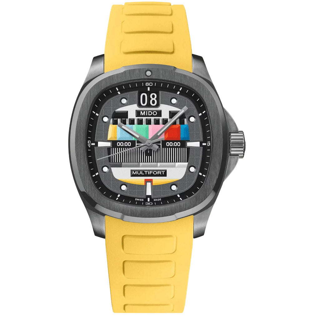 Mido Uhr Multifort TV Big Date S01E02 40 mm Automatik grauer Stahl anthrazit PVD-Finish M049.526.33.081.01