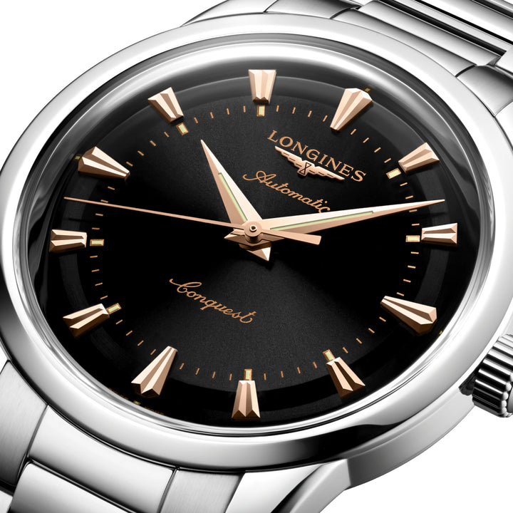 Longines Heritage 40mm black steel automatic watch L1.650.4.52.6