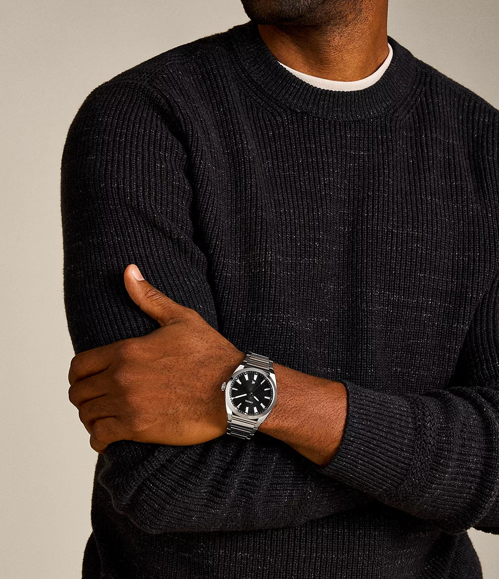 Fossil Everett ur 42mm sort kvartsstål FS5821
