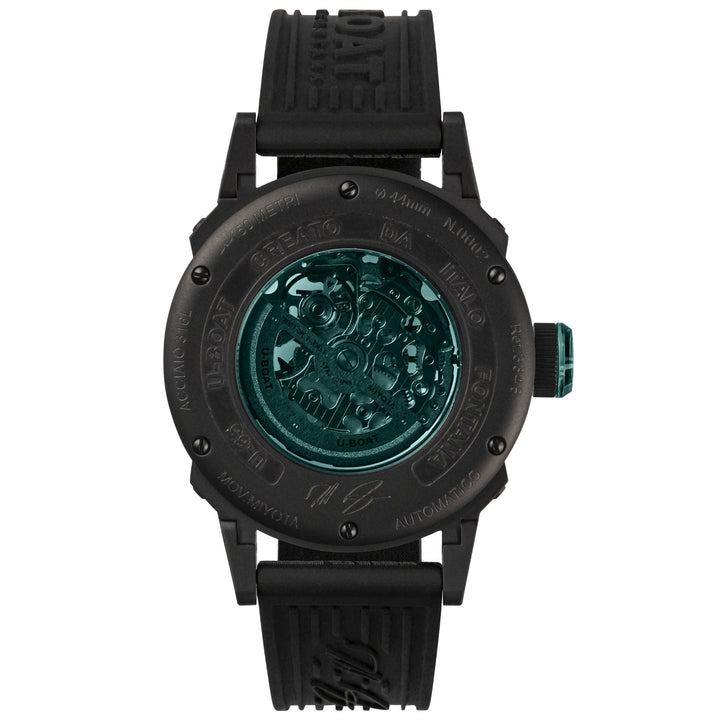 U-BOAT ur U-65 44mm turkis automatisk stål sort PVD finish 3348