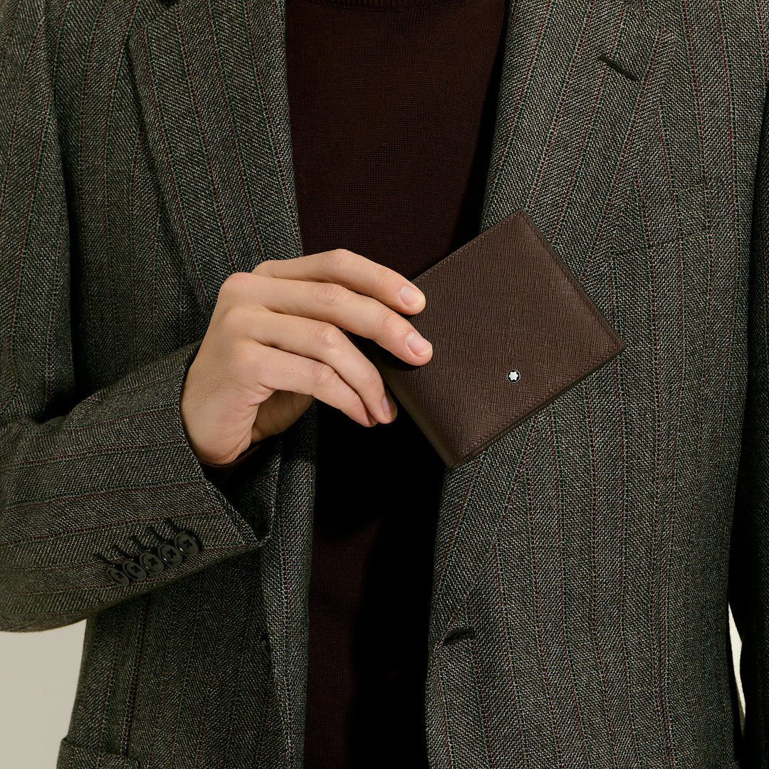 Montblanc 8 pocket plånbok i Sartorial läder ebenholts färg 223023