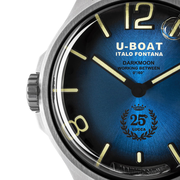 U-BOAT-Uhr Darkmoon 25° Limited Edition SS Blue Soleil 46 mm blauer Quarzstahl 2029