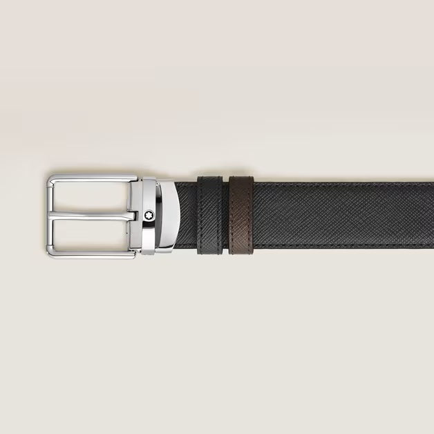Montblanc vendbart bælte 30 mm Everyday Sartorial læder sort/brunt 222359